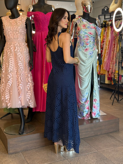 Midnight Eyelet Dress