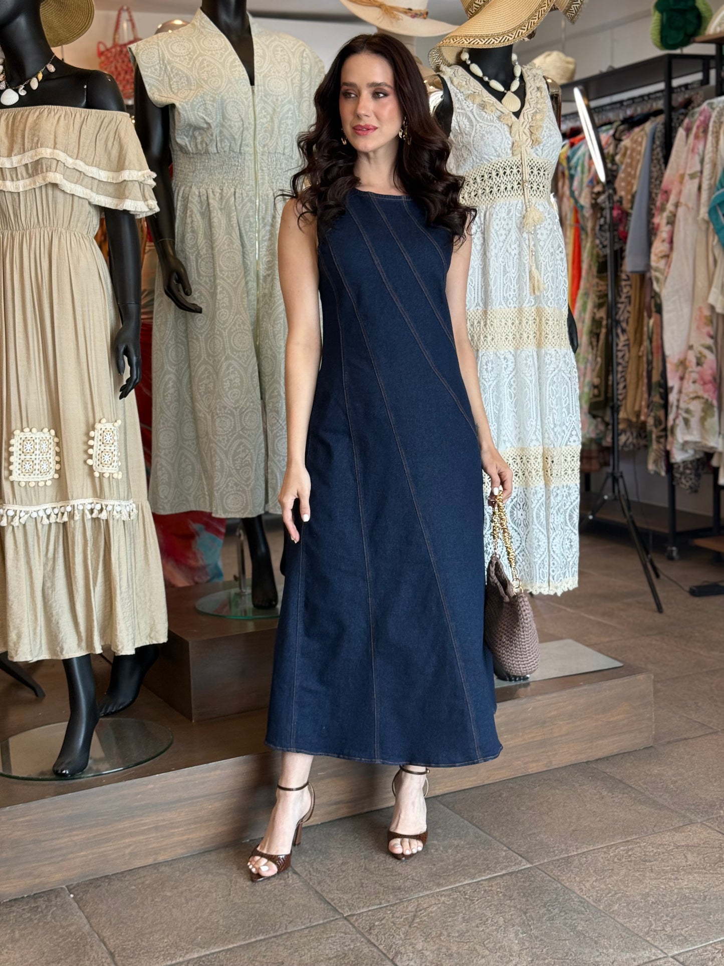 Indigo Grace Midi Dress
