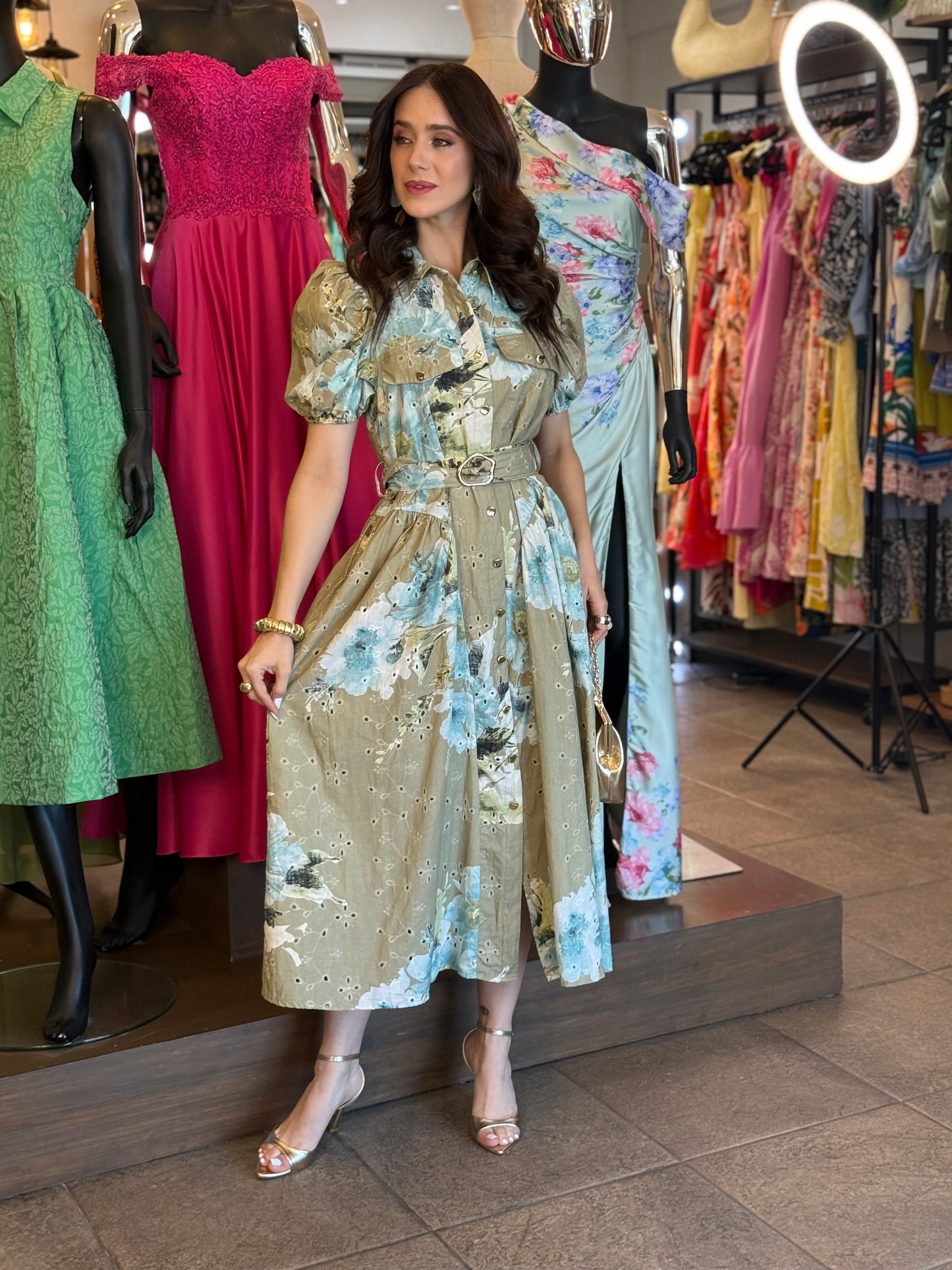 Soft Earth Floral Dress