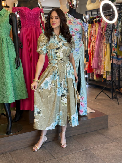 Soft Earth Floral Dress