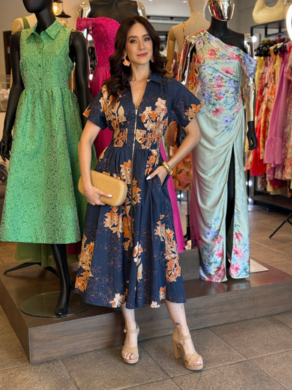 Autumn Bloom Midi Dress