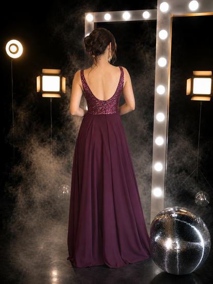Burgundy Starlight Gown