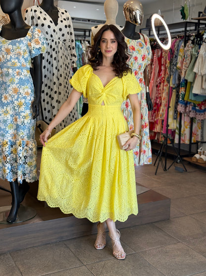 Sunlit Eyelet Midi Dress
