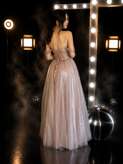 Rosé Stardust Gown