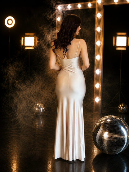 Champagne Satin Glam Gown