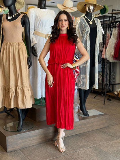 Scarlet Muse Pleated Dress