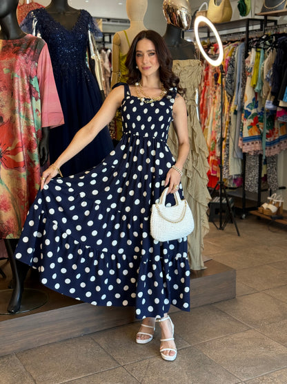 Midnight Dots Midi Dress