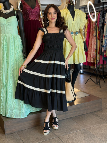 Noir Lace Midi