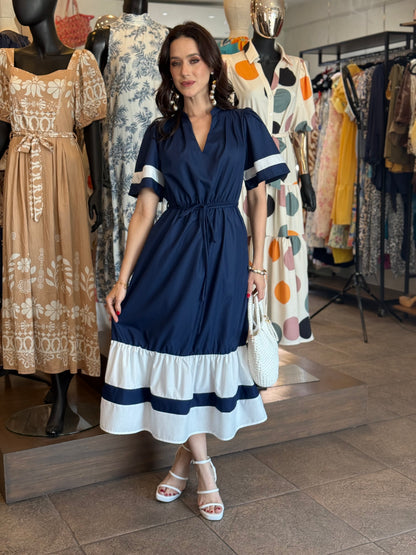 Sailor Elegance Midi Dress