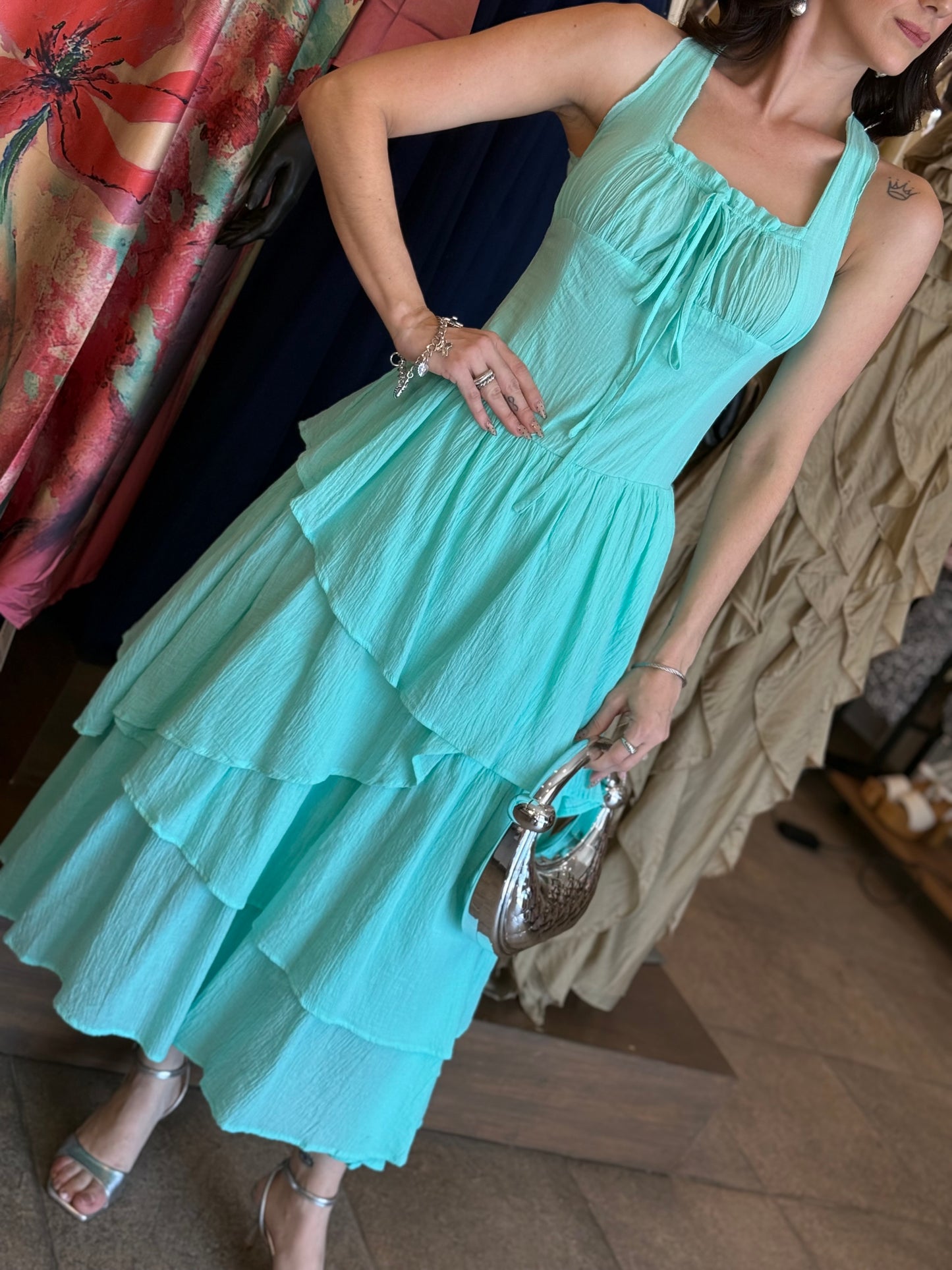 Sea Breeze Ruffle Dress