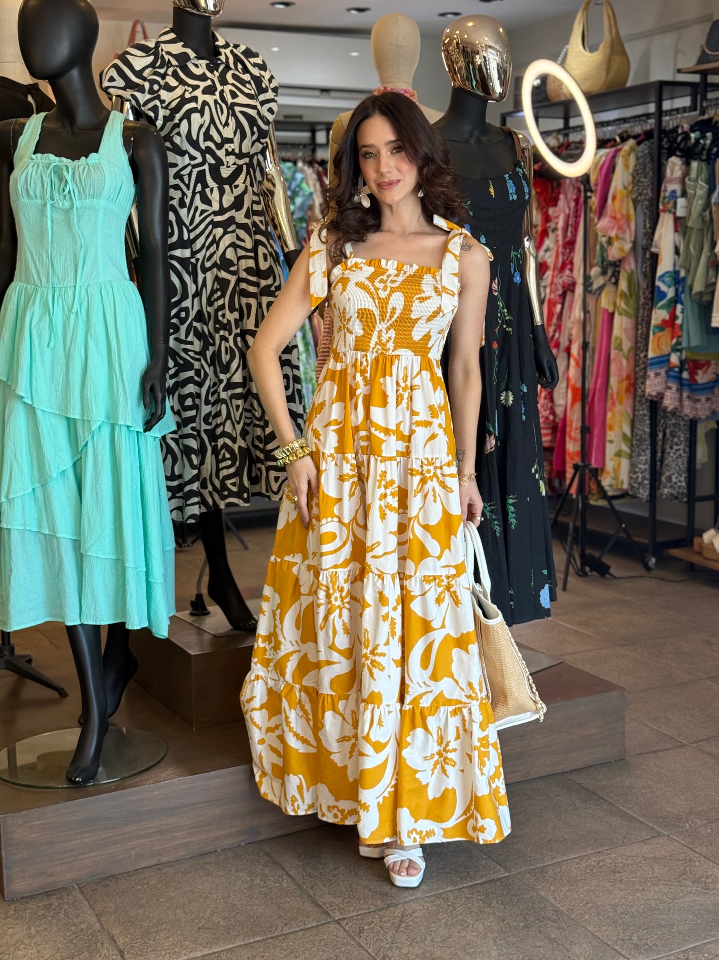 Golden Aloha Maxi Dress