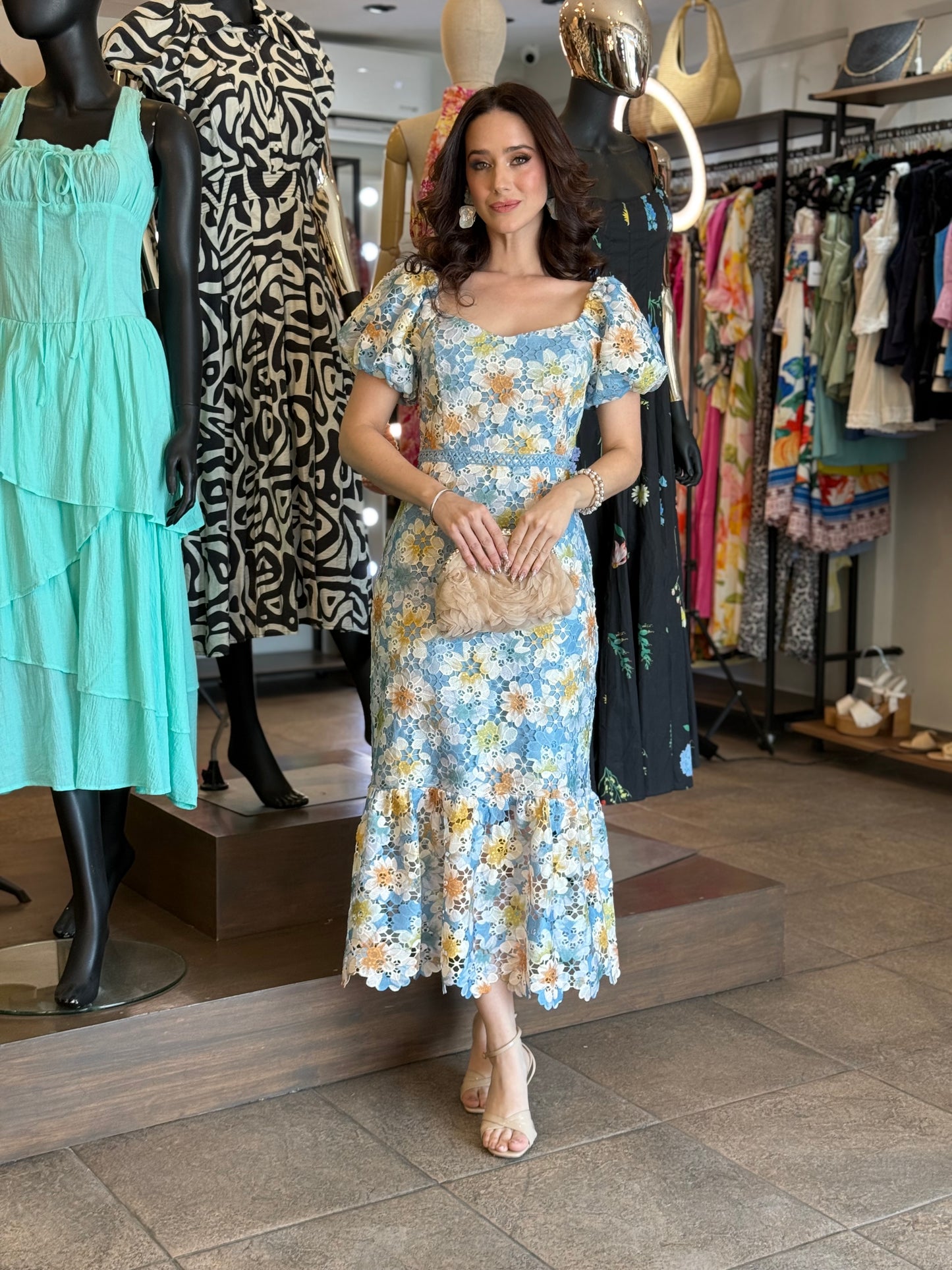 Blue Blossom Lace Dress