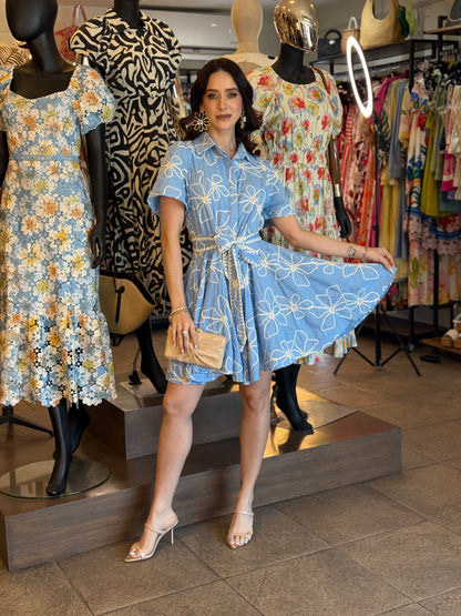 Sky Bloom Shirt Dress