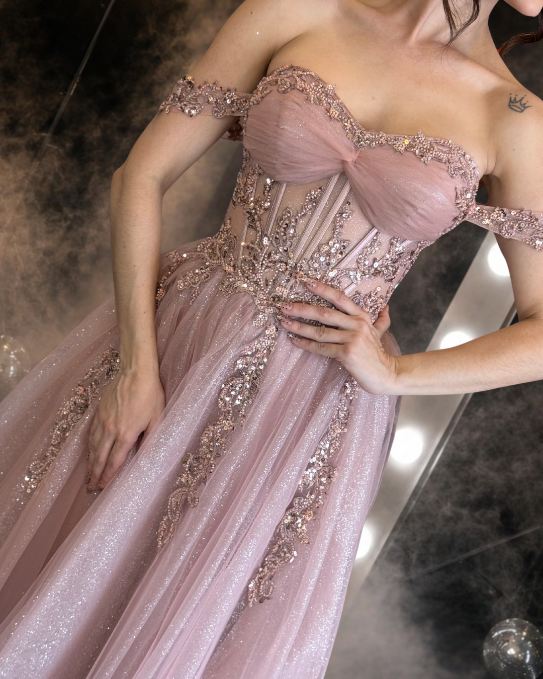 Rosé Stardust Gown