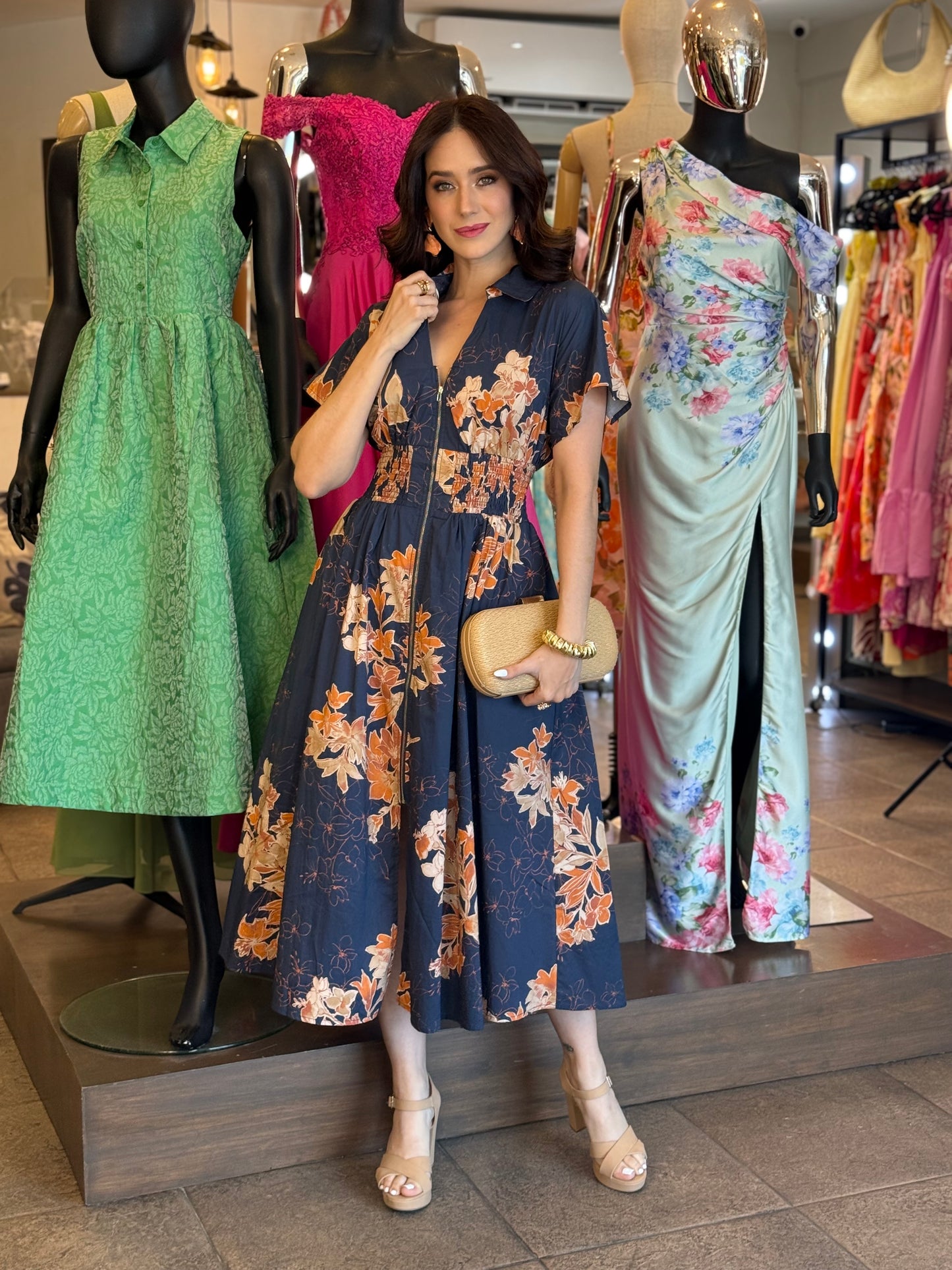 Autumn Bloom Midi Dress