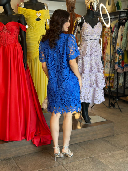 Royal Lace Shift Dress