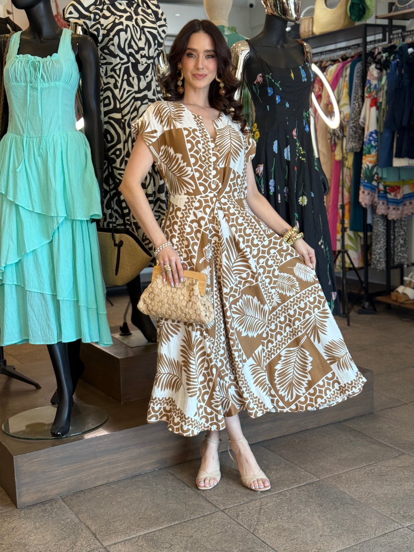 Desert Palm Midi Dress