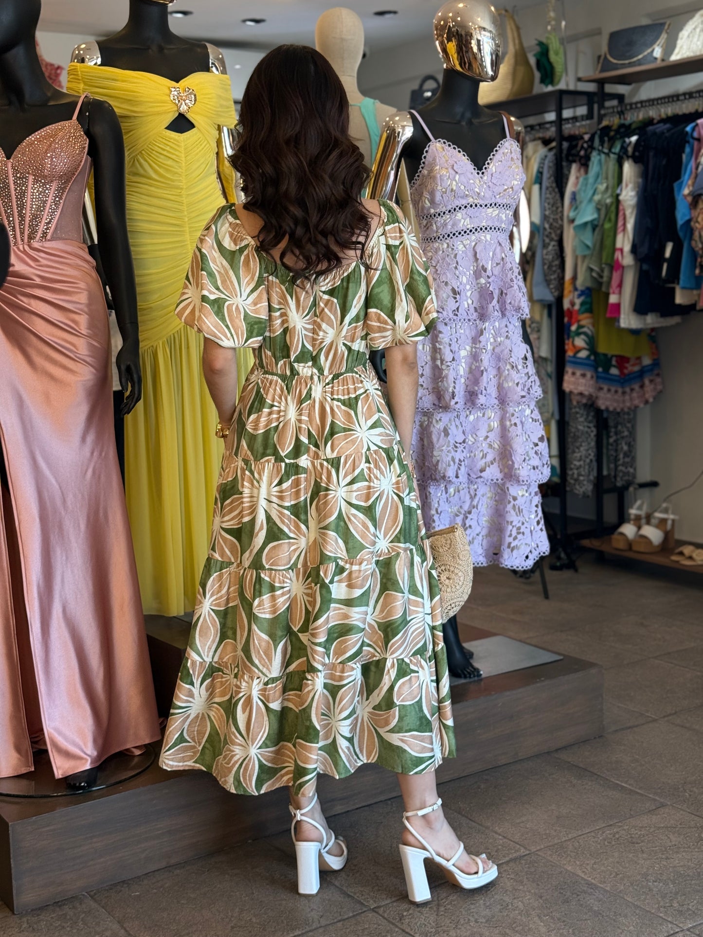 Tropical Twist Midi Dress