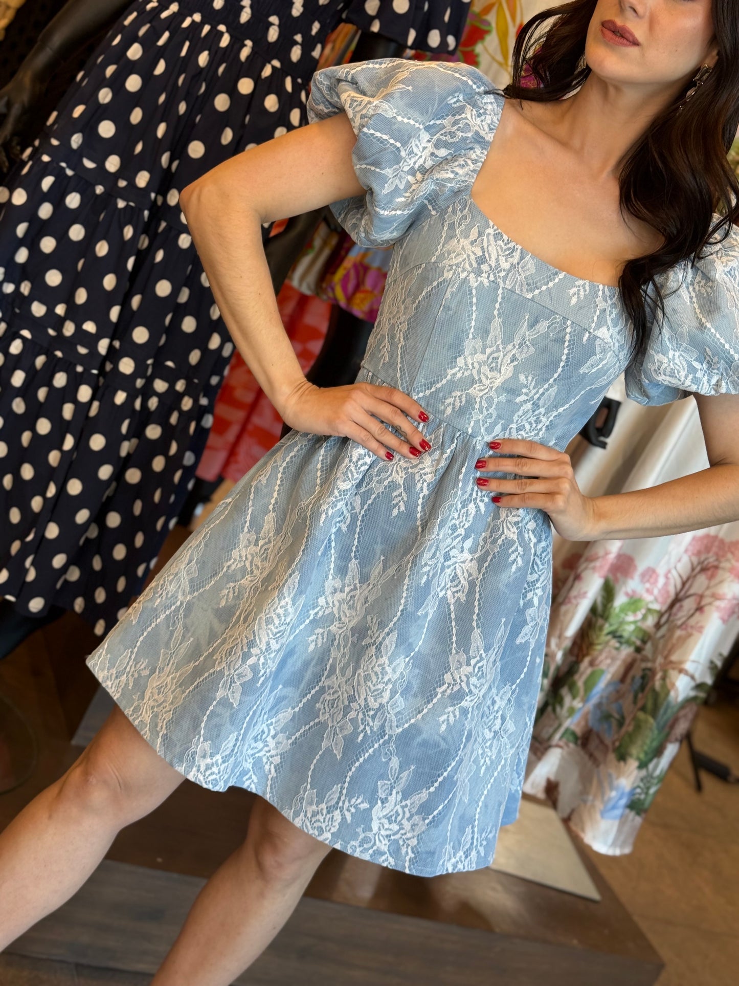 Sky Lace Mini Dress