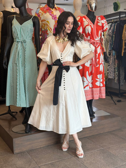 Ivory Contrast Elegance Dress