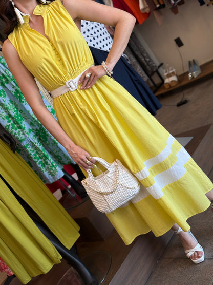 Yellow Citrus Midi Dress