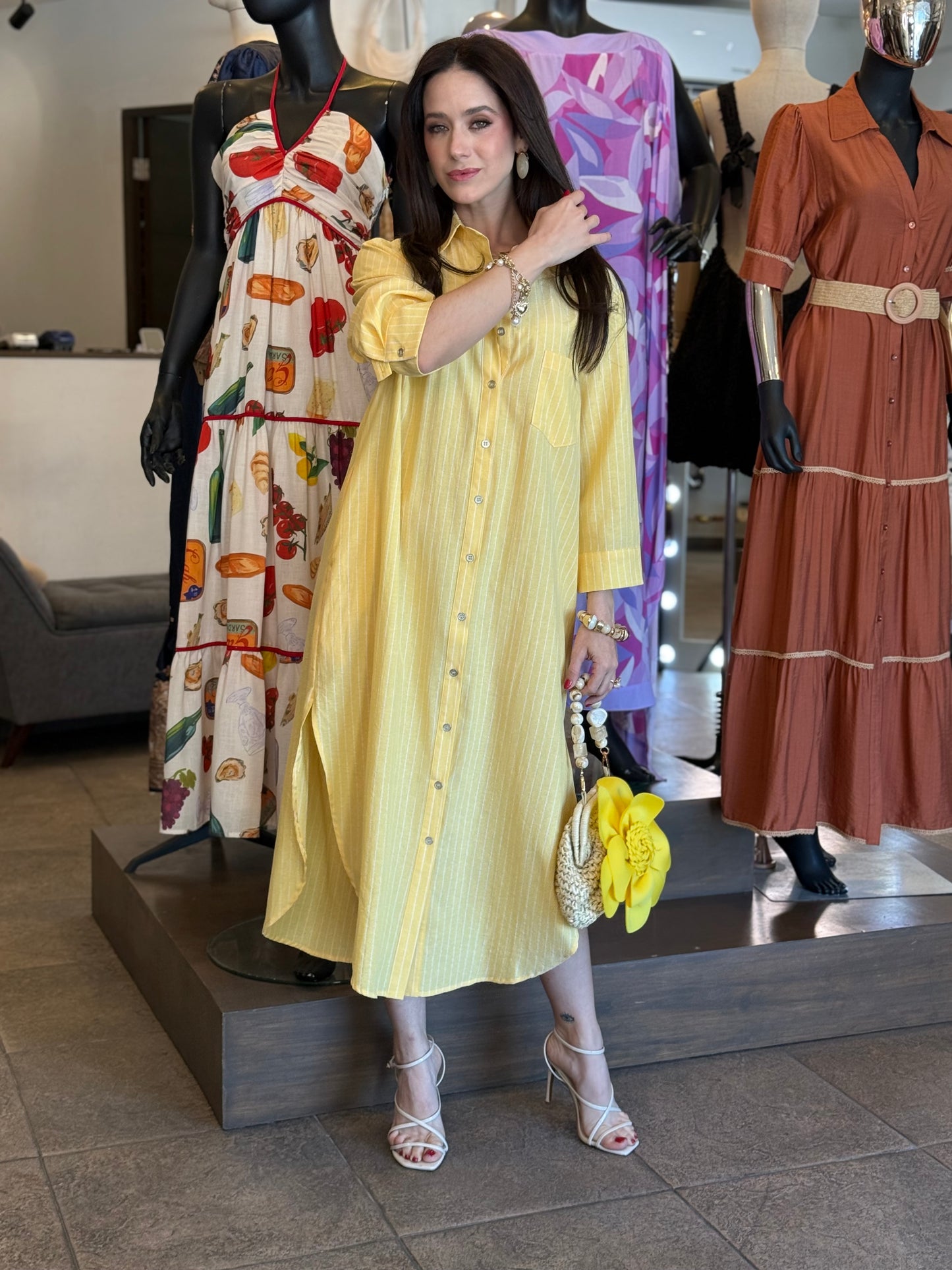 Golden Breeze Shirt Dress