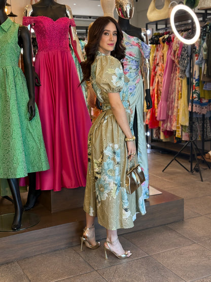 Soft Earth Floral Dress