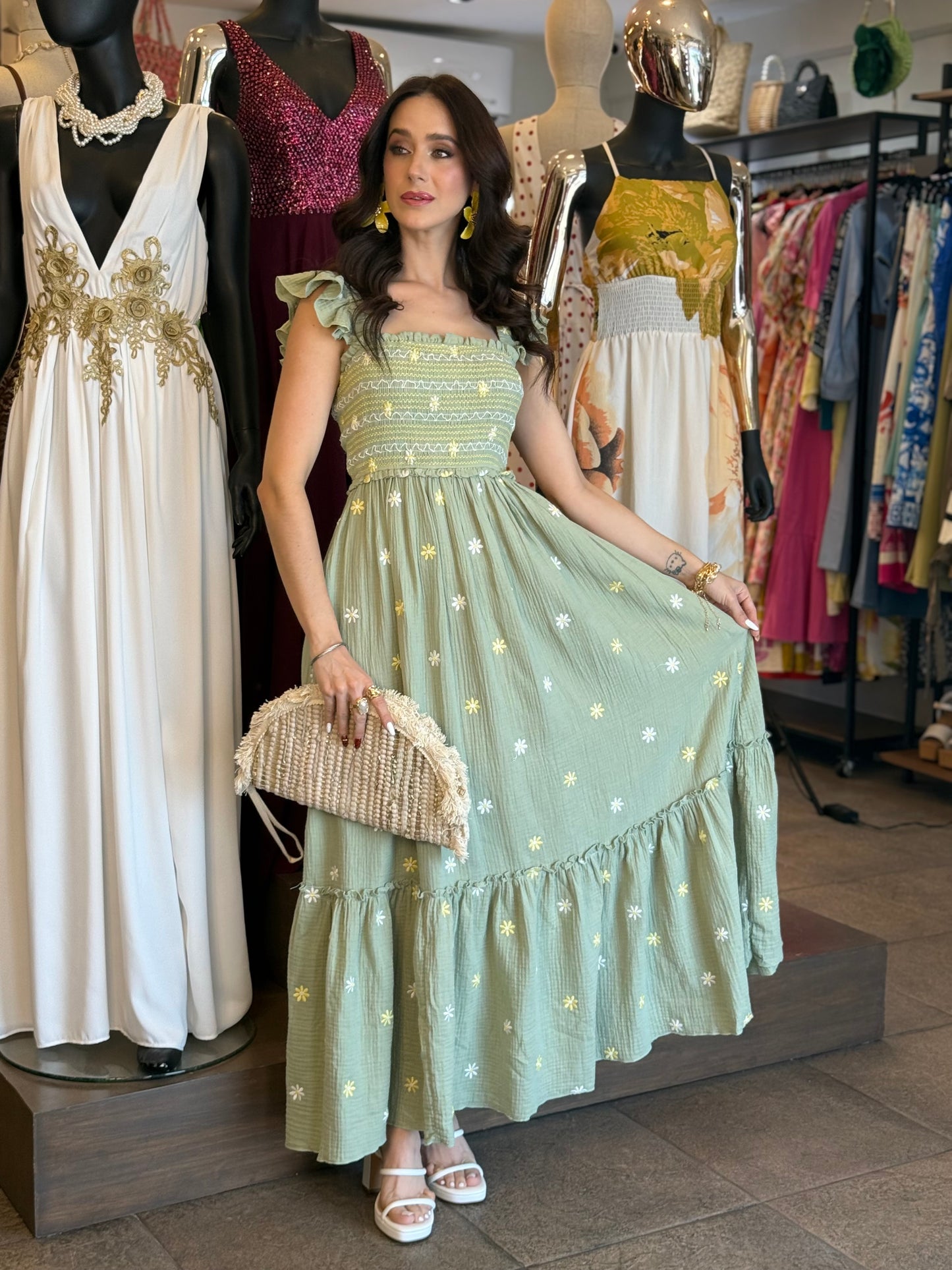 Sage Blossom Dress