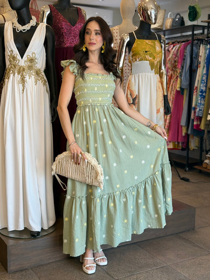 Sage Blossom Dress