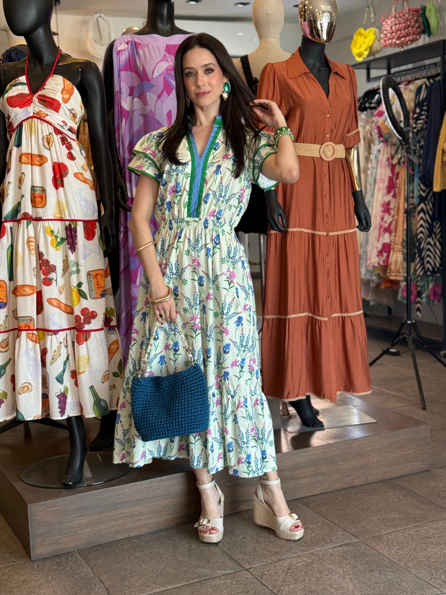 Botanical Harmony Midi Dress