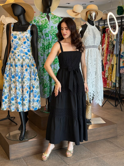 Midnight Eyelet Dress