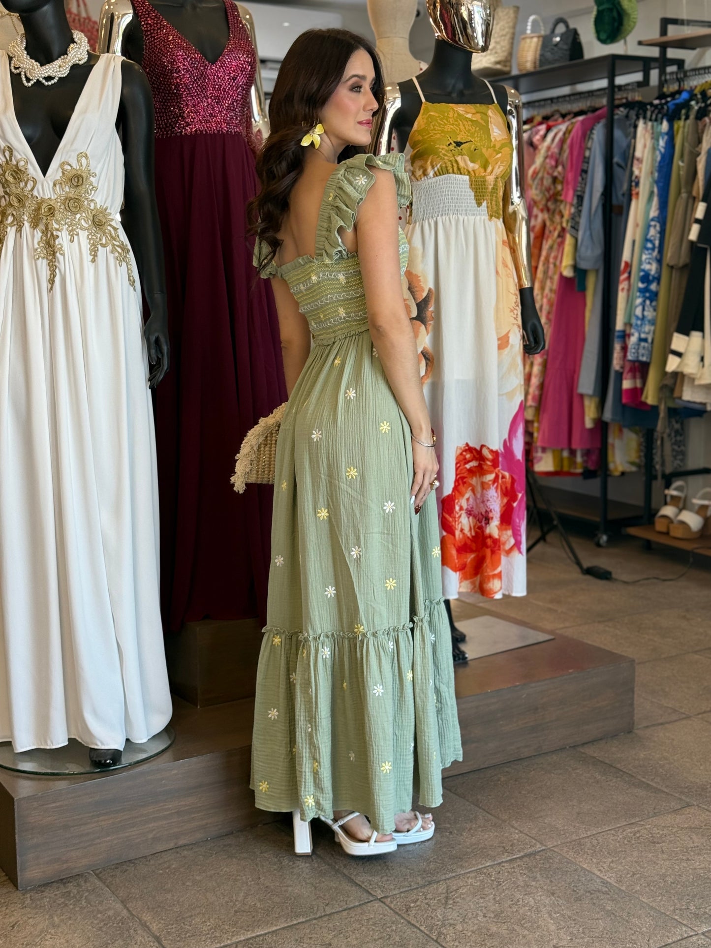 Sage Blossom Dress