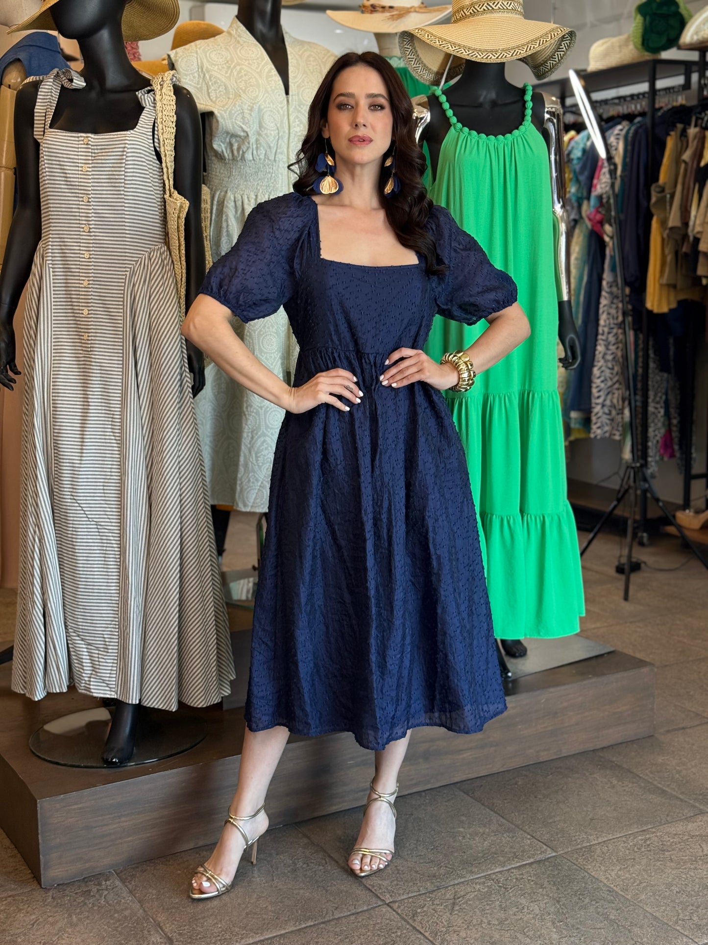 Midnight Elegance Midi Dress