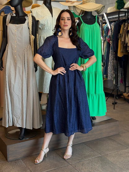 Midnight Elegance Midi Dress