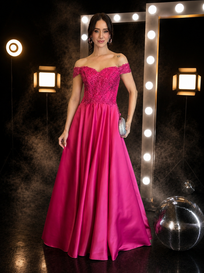 Fuchsia Bloom Gown