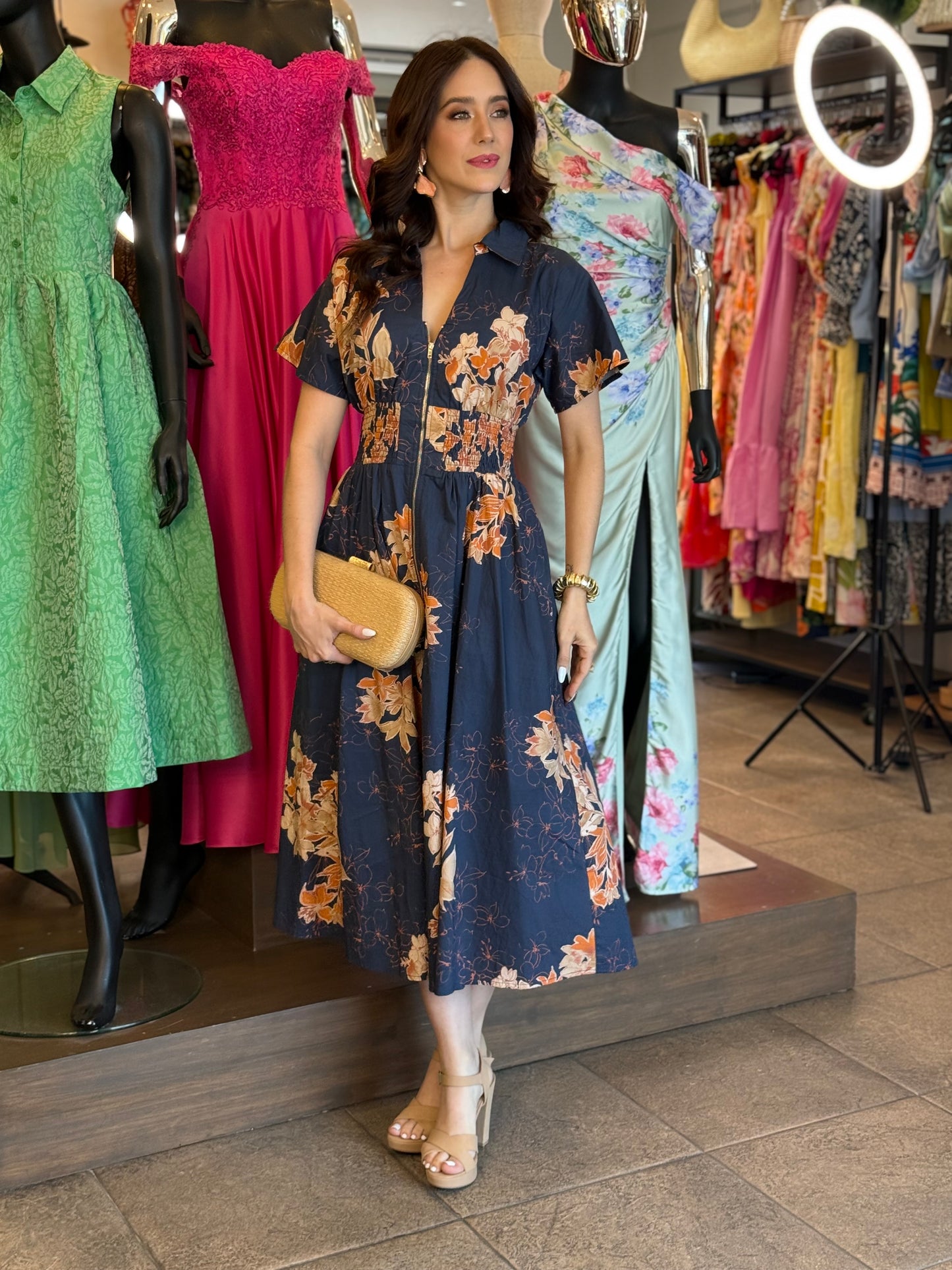 Autumn Bloom Midi Dress