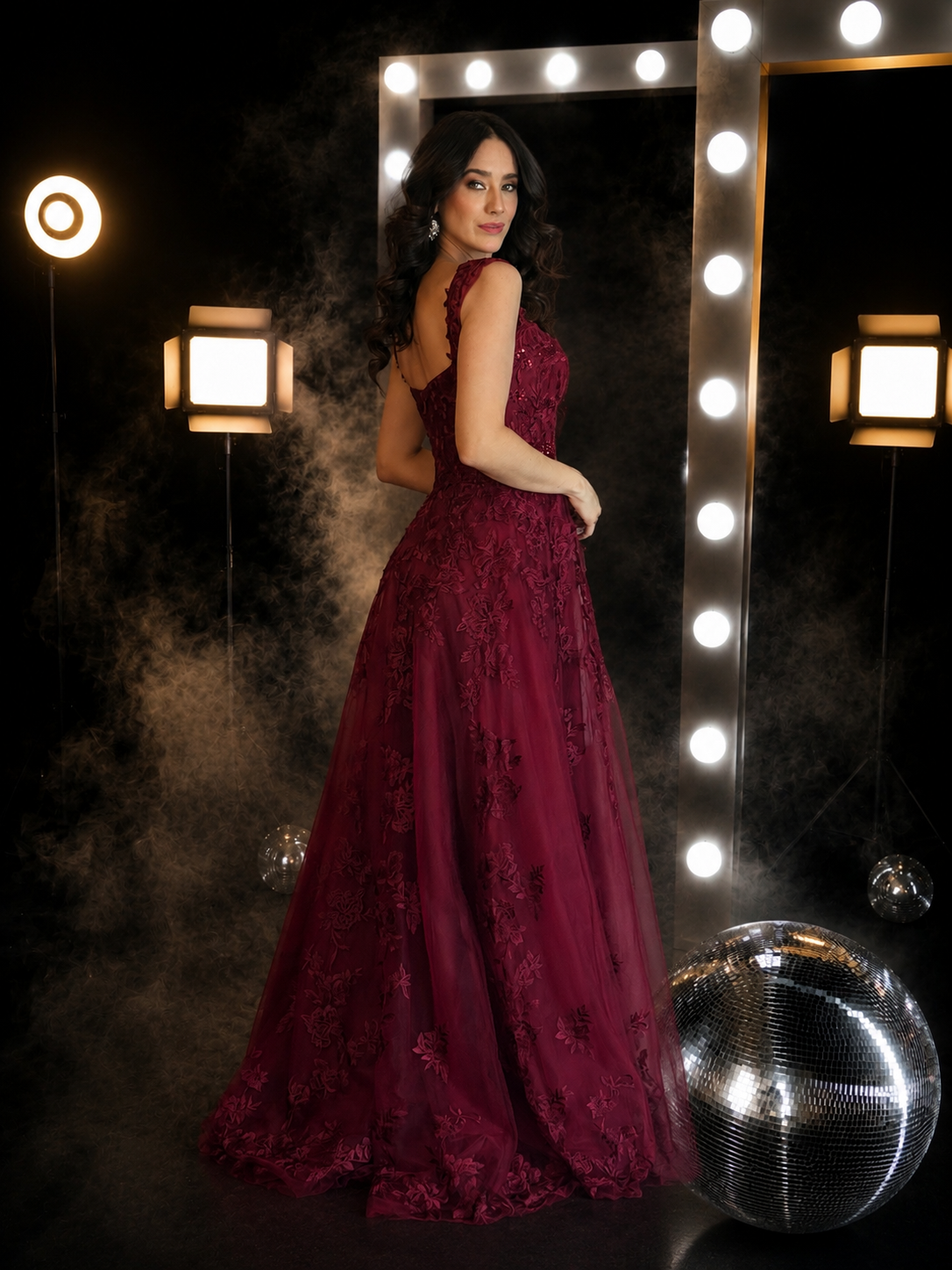 Burgundy Garden Gown