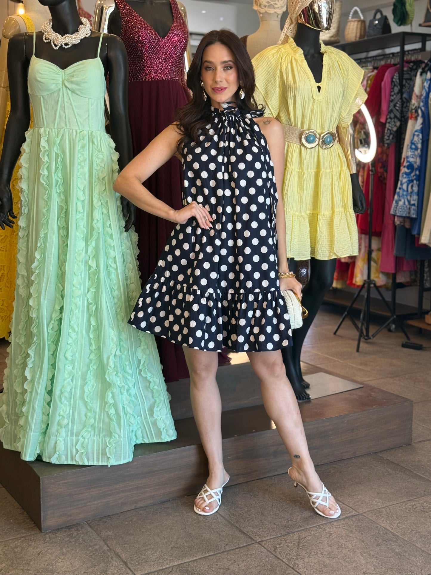 Polka Navy Dress