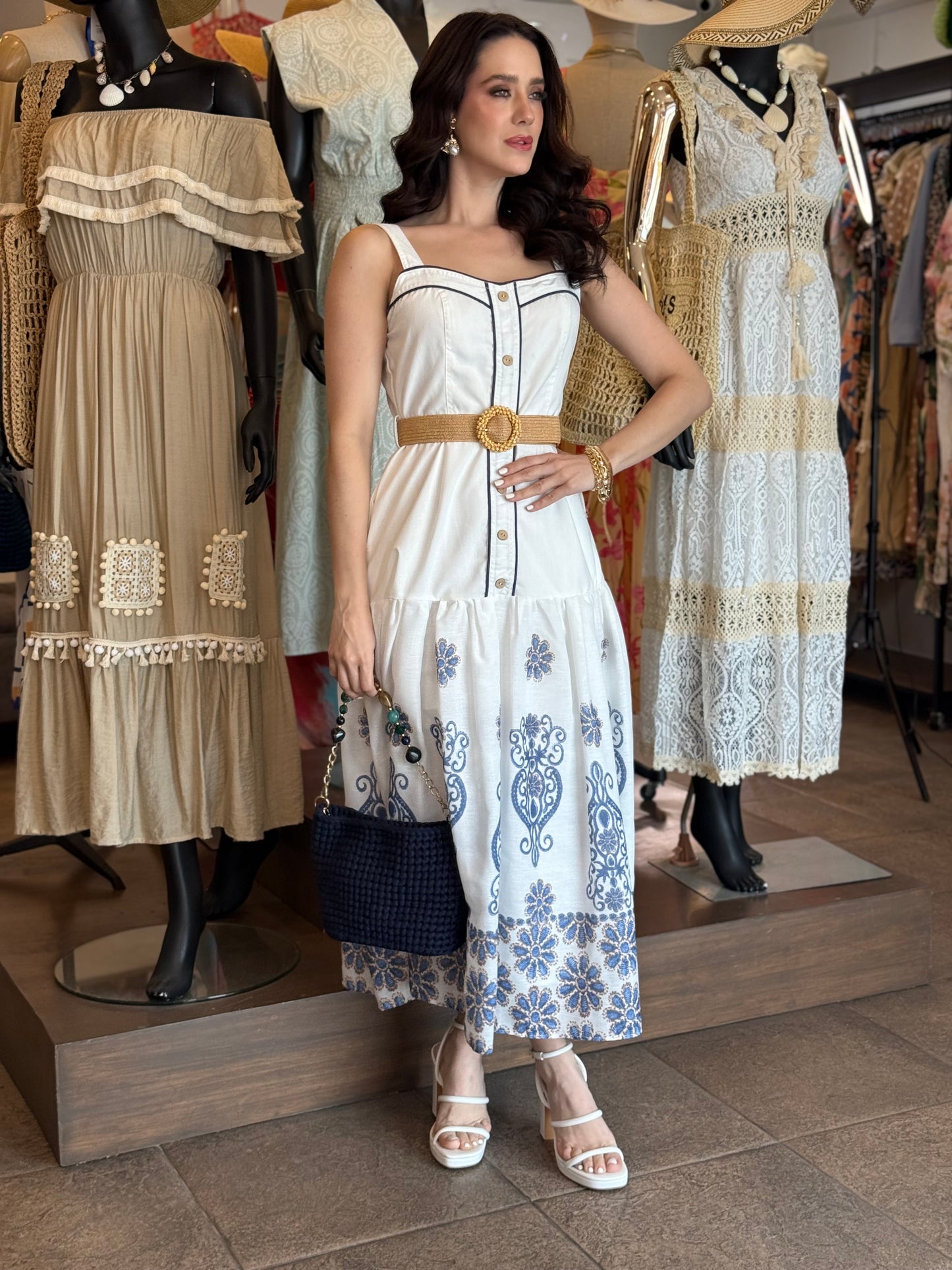 Mediterranean Charm Midi Dress