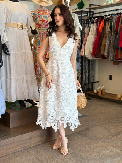 Ethereal Lace Midi Dress