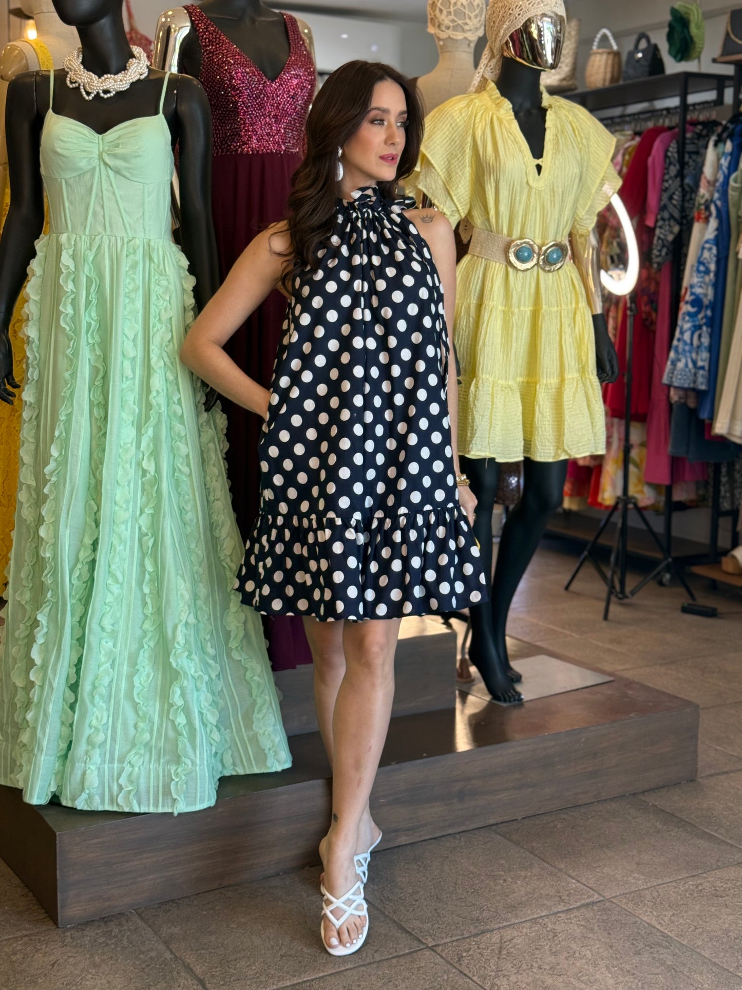 Polka Navy Dress