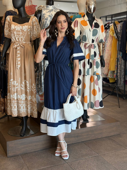 Sailor Elegance Midi Dress