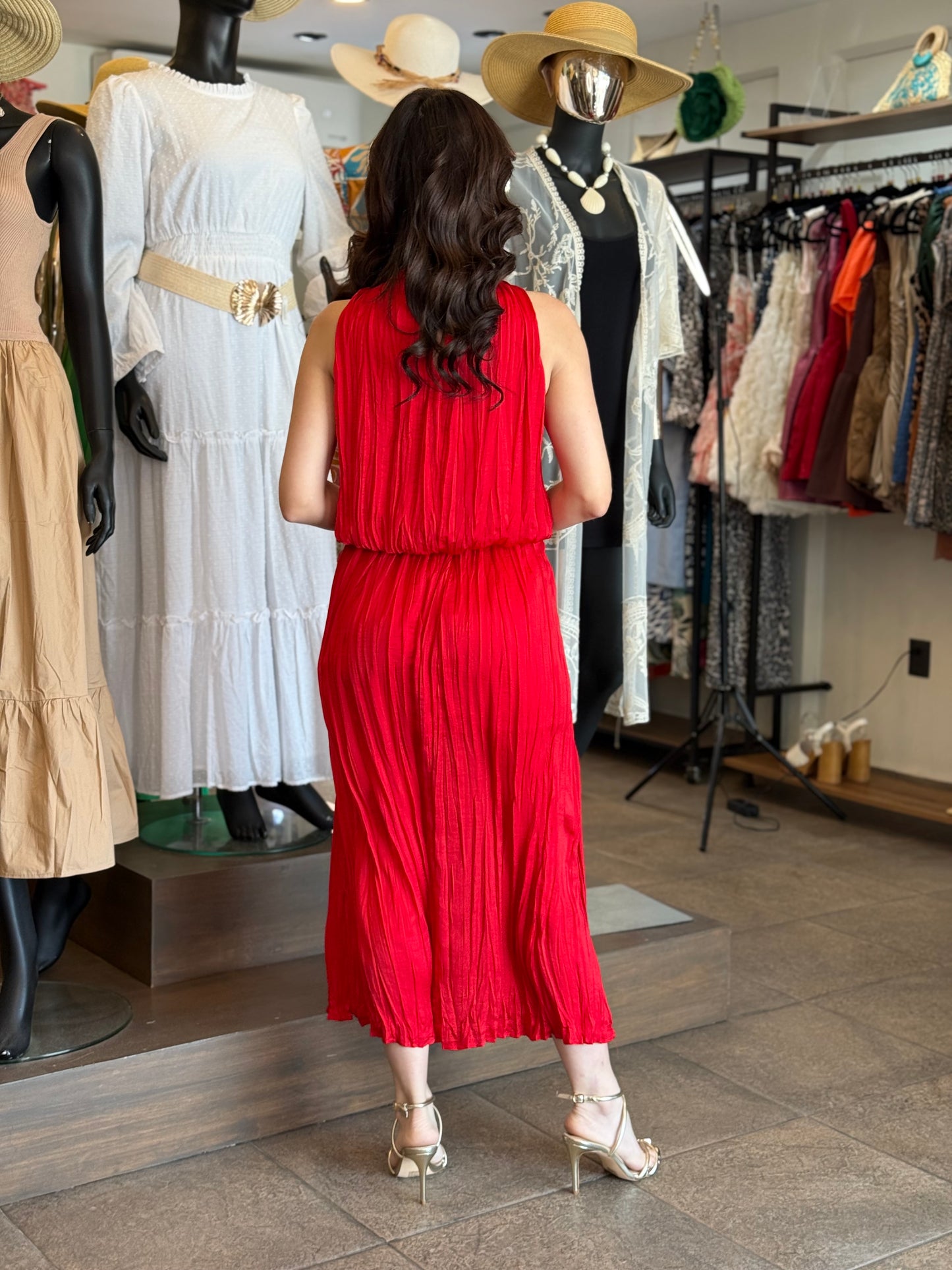Scarlet Muse Pleated Dress
