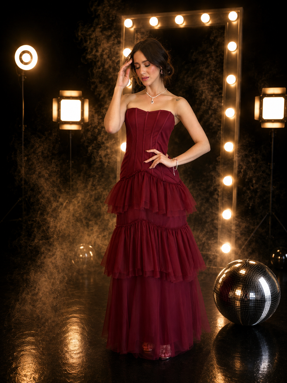 Burgundy Romance Gown