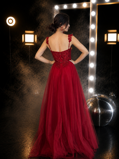 Crimson Royale Ball Gown