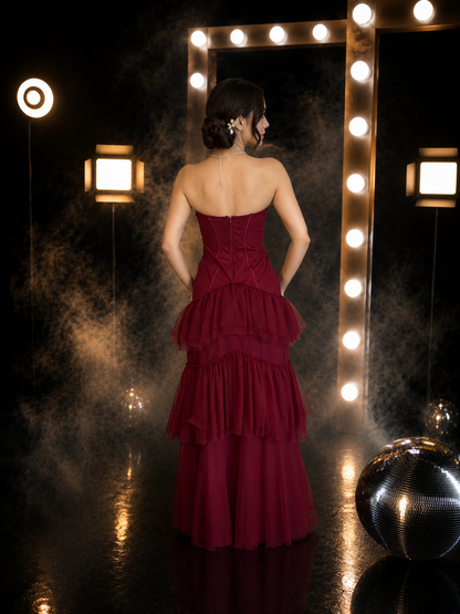 Burgundy Romance Gown