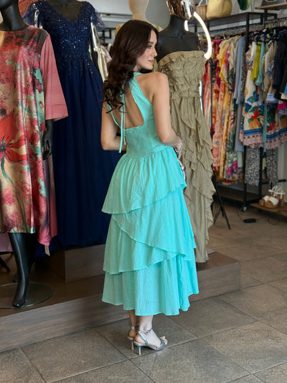 Sea Breeze Ruffle Dress