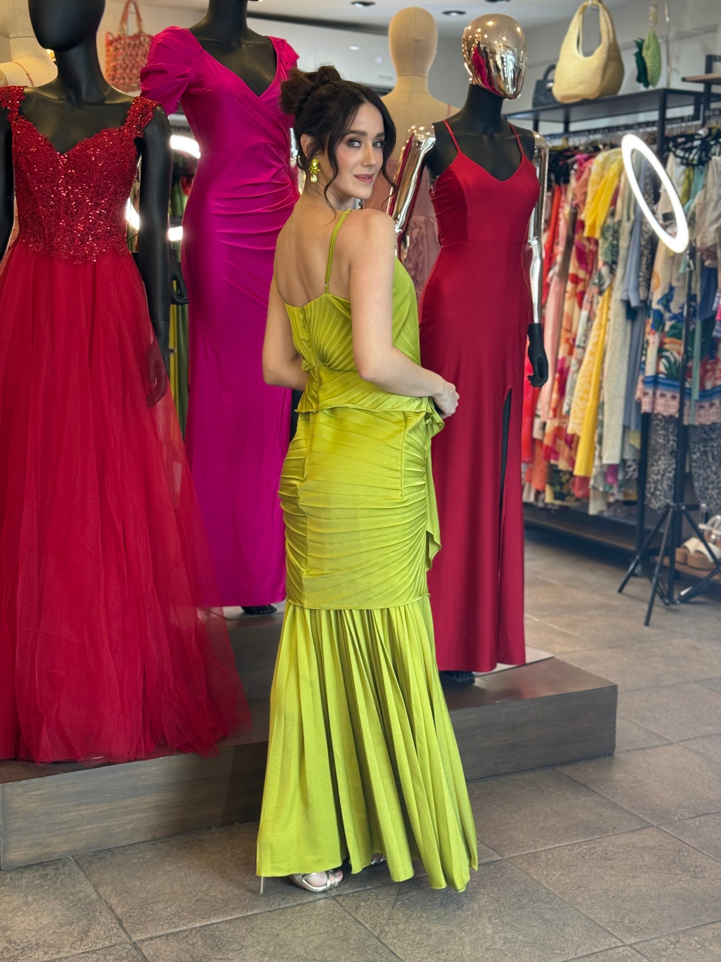Lime Sculpture Dress