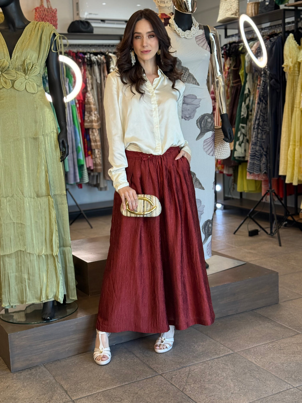 Burgundy Flow Pants