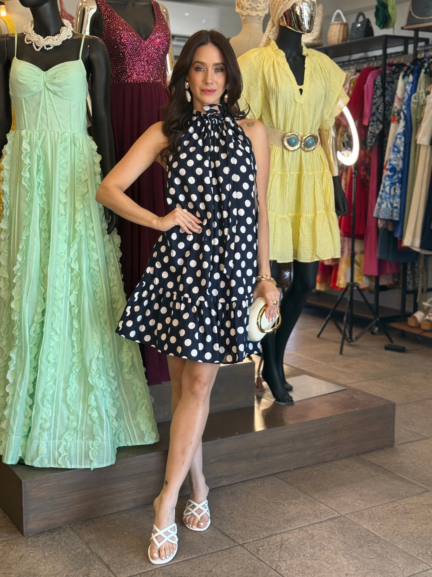 Polka Navy Dress